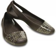 Crocs Sienna Leopard Shiny Flat Espresso