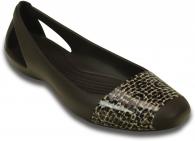 Crocs Sienna Leopard Shiny Flat Espresso