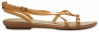 Womens Crocs Isabella Gladiator Sandals Dark Gold / Gold