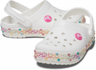 CROCS CROCBAND STRETCH NECKLACE CLOG KIDS  white/multi