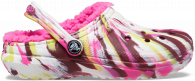 Crocs Classic Lined Marbled Clog Kids Electric Pink/Multi