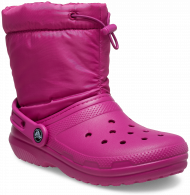 CROCS CLASSIC LINED NEO PUFF BOOT KIDS Fuchsia Fun