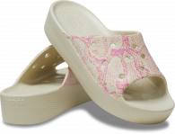 CROCS CLASSIC PLATFORM SNAKE PRINT SLIDE W Bone/Multi