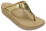 Crocs Sloane Embellished Flip Gold Metallic