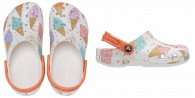 CROCS CLASSIC ICE CREAM GRAPHIC CLOG KIDS  white/multi
