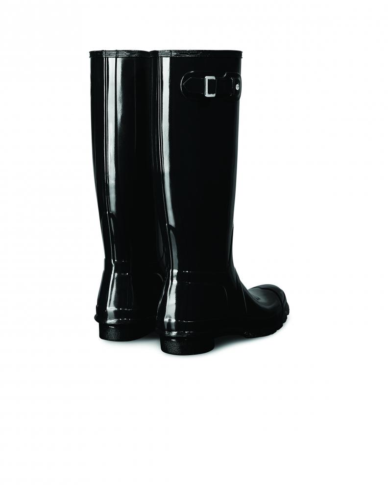 shiny black wellington boots ladies