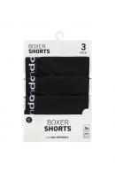 London Athletic Mens Comfort 3-Pack Boxer Shorts Black