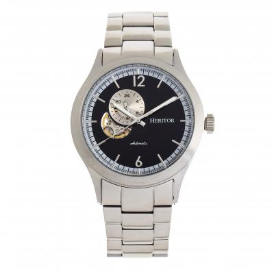 Heritor Automatic Antoine Semi-Skeleton Bracelet Watch - Silver/Black